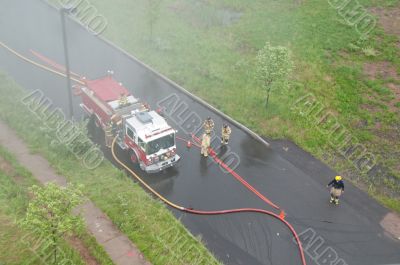 Fire Trucks in Smoke
