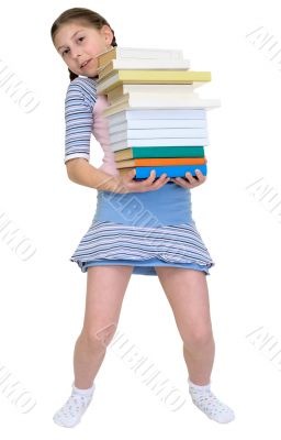 Girl and books