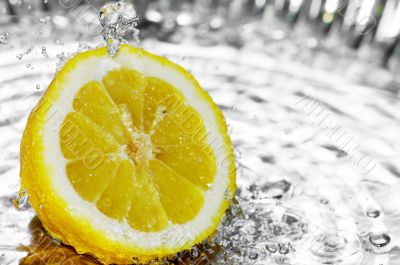 fresh water drops on orange