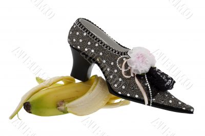 Lady shoe, slip on banana