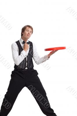 Waiter with bow tie