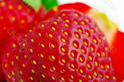 Close up of a strawberry.