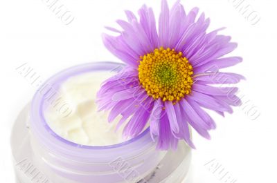 open container of cosmetic face cream