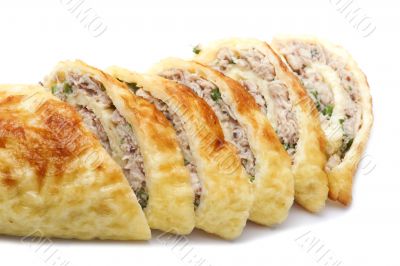 chiken roll close up