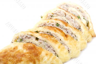 chiken roll on white