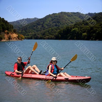 Couple kayaking