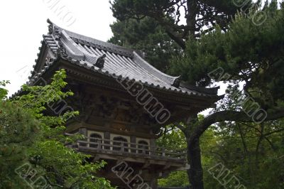 Oriental house in japanese garden