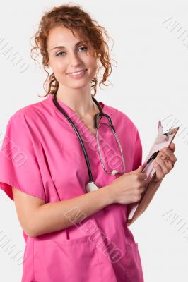 Young nurse with chart