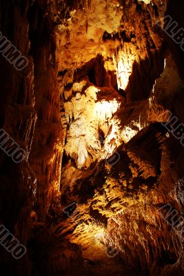 Stalagmites in stone cave