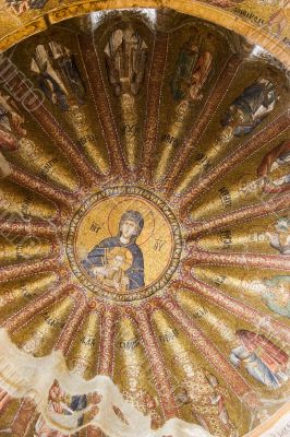 Interior view of Chora church in Istanbul