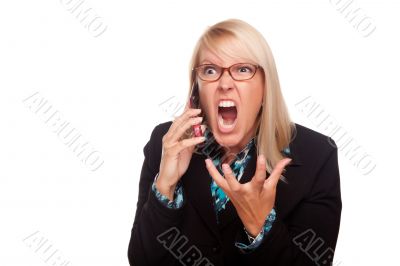 Angry Woman Yells While On Cell Phone