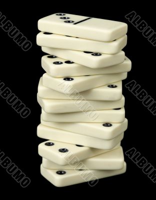Pile of bones of dominoes