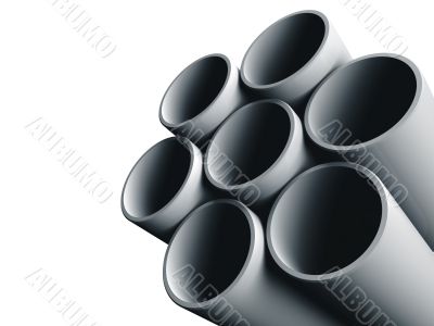 Steel pipes. Steel pipes.