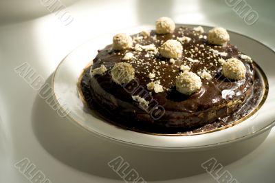 Chocolate cake with sweet decoration