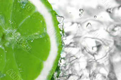fresh water drops on lemon