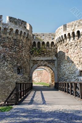 Tower gate of stone fortress  in Belgrade