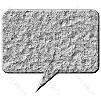 3D Stone Speech Bubble