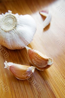 Garlic bulb and its slices Garlic bulb and its slices