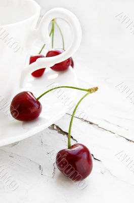 Some cherries in cup Some cherries in cup