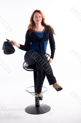 Young girl and office work Young girl and office work