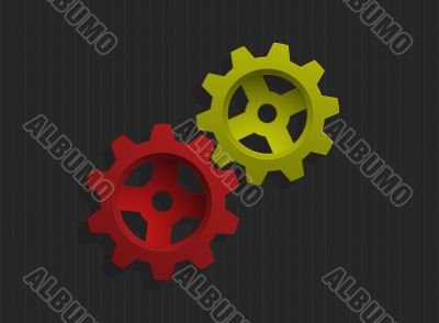 Vector illustration of colored gears