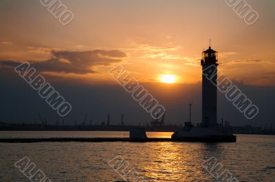 Lighthouse at dusk