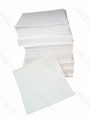 Pile of white office paper with empty place for text or image