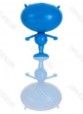 Plastic blue figure of the alien