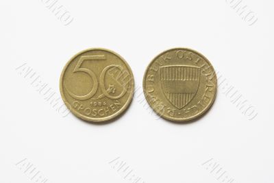 Austrian 50 Groschen coins