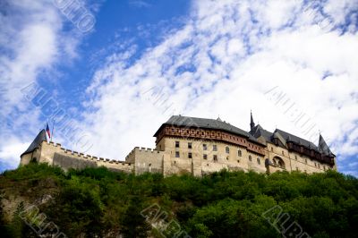 Karlstein castle on the hill