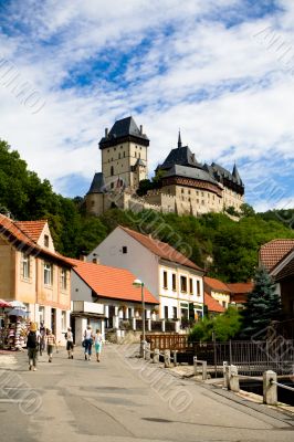 Karlstein castle and old town