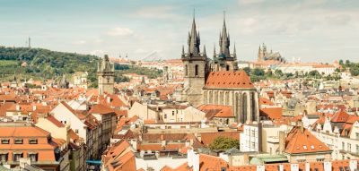Red roofs of Prague, Czech Republic