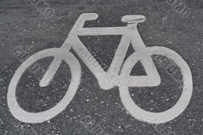 Bicycle sign on the road