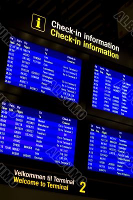 Check-in information monitors