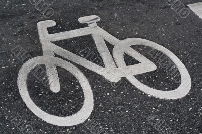 Bicycle sign on the road