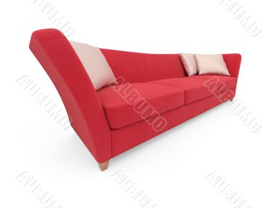 Sofa over white