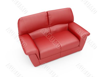 Sofa over white