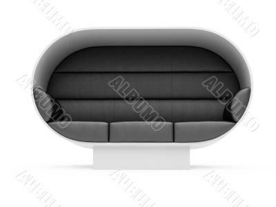 Sofa over white