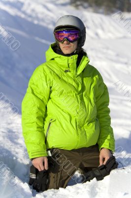 Young rider on the snow