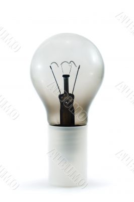 Burn out light bulb isolated