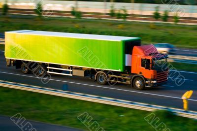 Freight truck on motorway