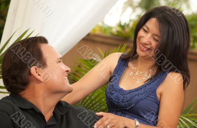 Attractive Hispanic and Caucasian Couple