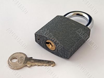 Padlock and key.