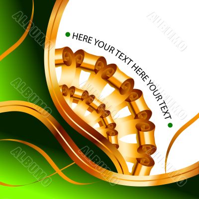 Background with gold ribbons and bow Background with gold ribbons and bow