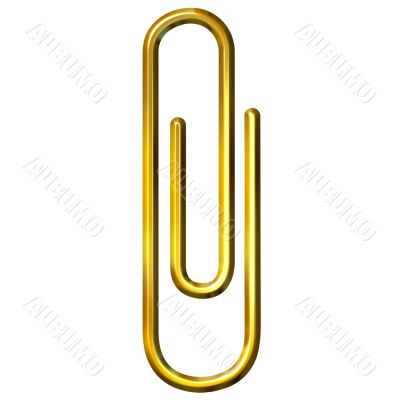 3D Golden Paper Clip