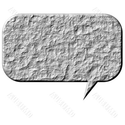 3D Stone Speech Bubble