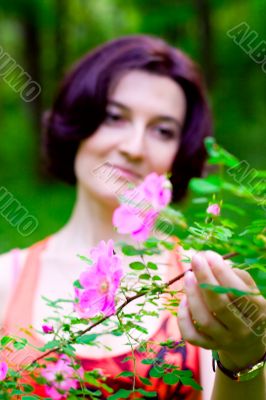 female in summer garden female in summer garden