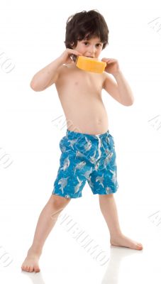 The boy with a cheese The boy with a cheese