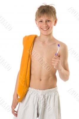 The boy with a tooth-brush The boy with a tooth-brush