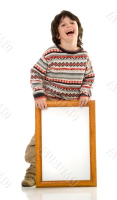 The boy with a frame The boy with a frame